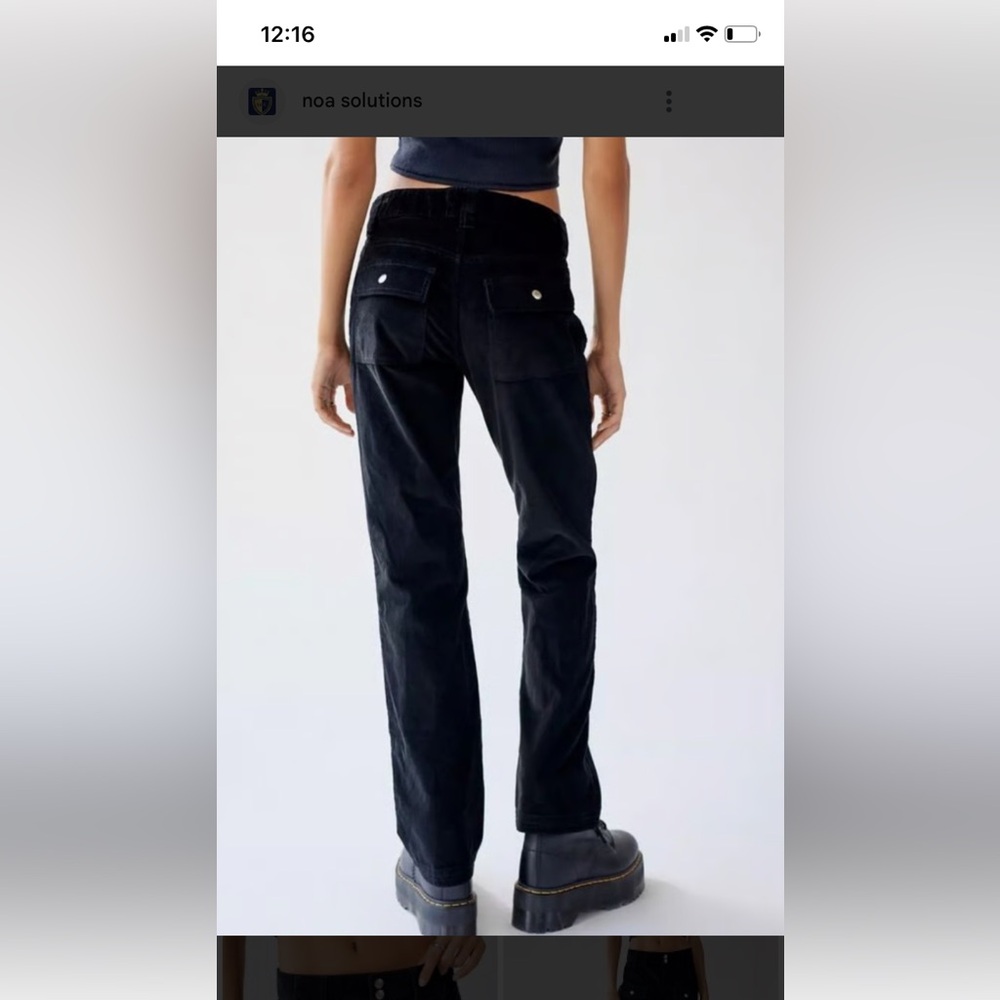 NWOT BDG Black Lucille Corduroy Flare Cargo pants size 4